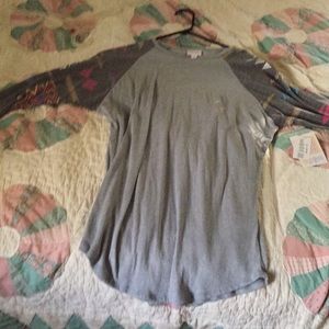 Half sleeve shirt , long gray